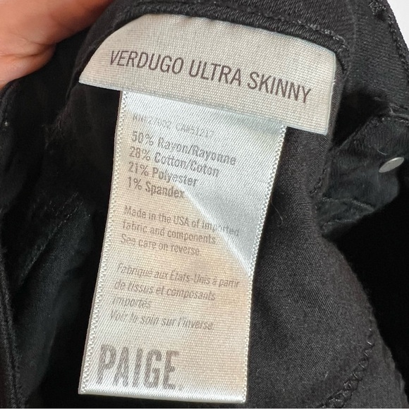 PAIGE Verdugo Ultra Skinny Jeans in Black. Size 29 - Picture 9 of 10
